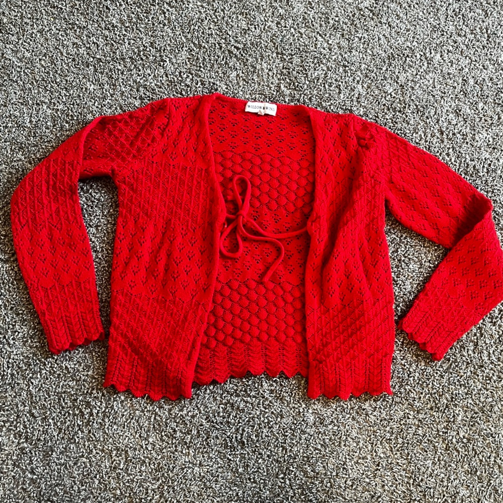 Elegant Red Women's Cardigan